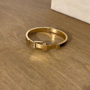 Michael Kors Gold and Black Buckle Bracelet